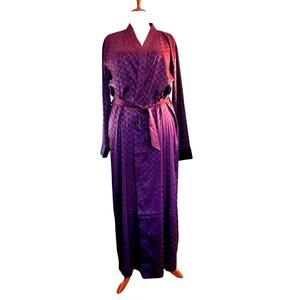 NWT SAVAGE X FENTY Lingerie by Rihanna Long Robe Purple Self-Tie S M